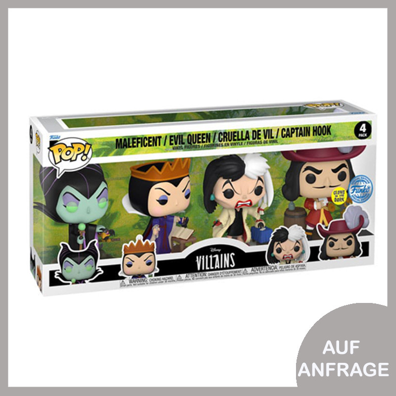 Funko POP! 4er Pack Disney Villains GITD (Exckusive)