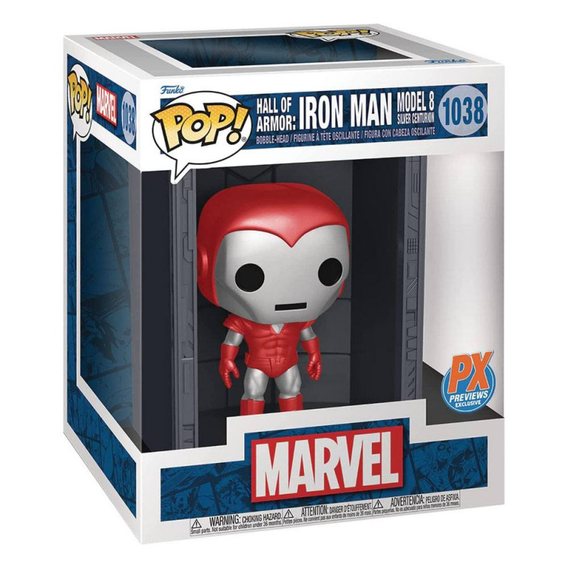 Funko POP! Hall of Armor Iron Man Model 8 Silver Centurion (PX Preview)
