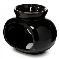 Eden black ceramic oval oil & wax burner