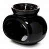 Eden black ceramic oval oil & wax burner